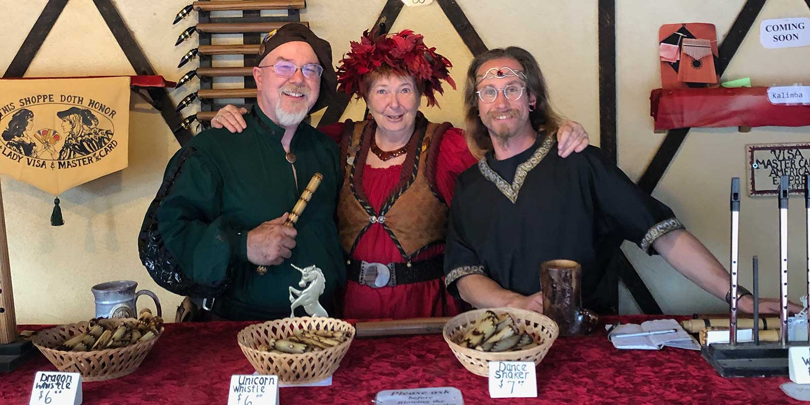 Epaul, Ginger, and Josh at the AZ Renaissance Festival booth